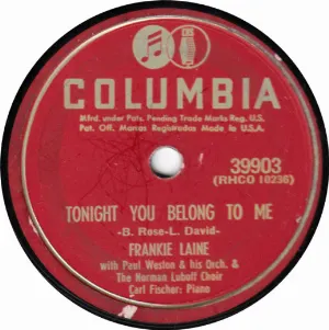Pochette de Tonight You Belong to Me / I'm Just a Poor Bachelor de Frankie Laine