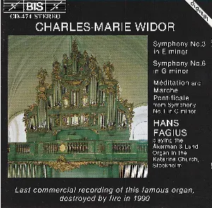 Pochette Symphony no. 3 in E minor / Symphony no. 6 in G minor / Méditation and Marche Pontificale from Symphony no. 1 in C minor