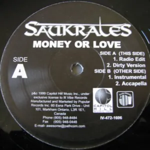 Pochette de Money or Love de Saukrates