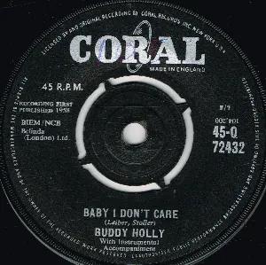 Pochette Baby I Don’t Care / Valley of Tears