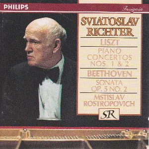 Pochette de Liszt: Piano Concertos nos. 1 & 2 / Beethoven: Sonata, op. 5 no. 2 de Ludwig van Beethoven - Sviatoslav Richter - Franz Liszt - Mstislav Rostropovich