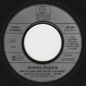 Pochette de Chéri je t’aime (Weil ich nur zu dir gehör’) de Andrea Jürgens