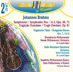 Pochette Symphony Nos. 1 & 2, opp. 68, 73 / Tragic Overture, op. 81 / Hungarian Dances nos. 1, 5 & 6
