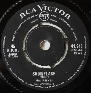 Pochette de Snowflake / Final Affair de Jim Reeves