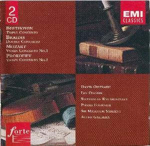 Pochette de Beethoven: Triple Concerto / Brahms: Double Concerto / Mozart: Violin Concerto no. 3 / Prokofiev: Violin Concerto no. 2 de Alceo Galliera - Sergei Prokofiev - Ludwig van Beethoven - Sir Malcolm Sargent - David Oistrakh - Pierre Fournier - Lev Oborin - Wolfgang Amadeus Mozart - Johannes Brahms