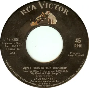 Pochette de We'll Sing in the Sunshine / Prism Song de Gale Garnett