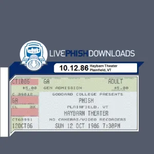 Pochette de 1986-10-12: Haybarn Theater, Goddard College, Plainsfield, VT, USA de Phish