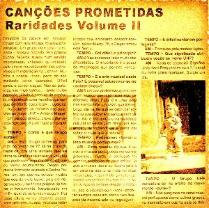 Pochette de Canções Prometidas volume 2 de UHF