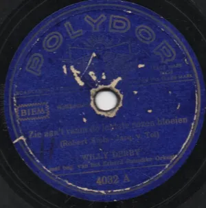 Pochette de Zie aan 't raam de laatste rozen bloeien / Op 't hoekje brandt nog licht de Willy Derby