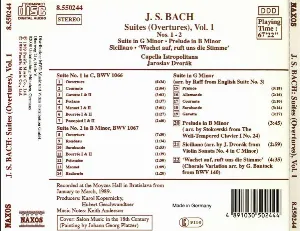 Pochette Suites (Overtures), Volume 1: Nos. 1 - 2 (BWV 1066 and 1067)