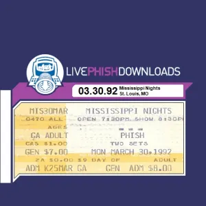 Pochette de 1992-03-30: Mississippi Nights, St. Louis, MO, USA de Phish