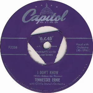 Pochette de I Don’t Know de Tennessee Ernie Ford