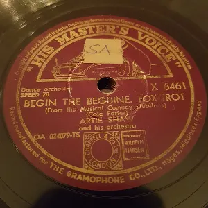 Pochette de Begin the Beguine / Where or When de Artie Shaw and His Orchestra
