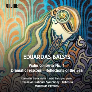 Pochette de Violin Concerto no. 1 / Dramatic Frescoes / Reflections of the Sea de Lietuvos nacionalinis simfoninis orkestras