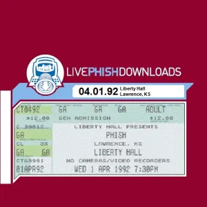 Pochette de 1992-04-01: Liberty Hall, Lawrence, KS, USA de Phish