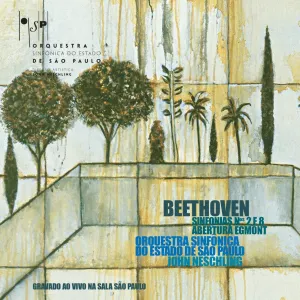 Pochette de Sinfonias No. 2, Op. 36 e No. 8, Op. 93 / Abertura Egmont, Op. 84 (Ao Vivo) de Ludwig van Beethoven - Orquestra Sinfônica do Estado de São Paulo - John Neschling