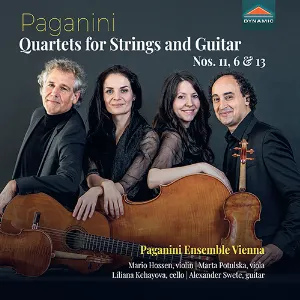 Pochette de Quartets for Strings and Guitar Nos. 11, 6 & 13 de Niccolò Paganini