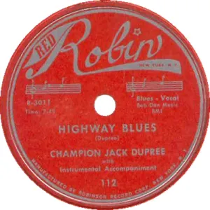 Pochette de Highway Blues / Shake Baby Shake de Champion Jack Dupree