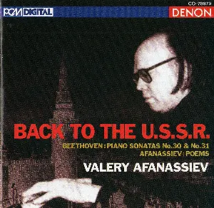 Pochette de Beethoven: Piano Sonatas Nos. 30-31 - Afanassiev: Poems de Ludwig van Beethoven - Valery Afanassiev