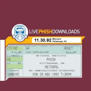 Pochette de 1992-11-30: Metropol, Pittsburgh, PA, USA de Phish