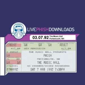 Pochette de 1992-03-07: The Music Hall, Portsmouth, NH, USA de Phish