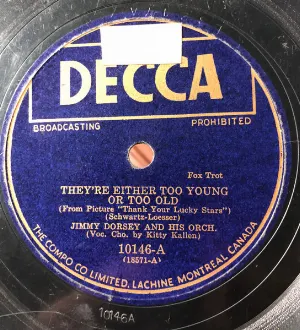Pochette de They're Either Too Young or Too Old / Star Eyes de Jimmy Dorsey and His Orchestra