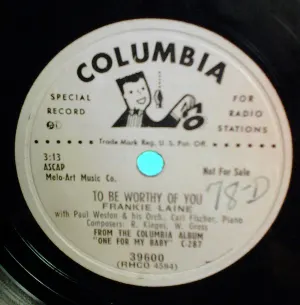 Pochette de To Be Worthy of You / Necessary Evil de Frankie Laine