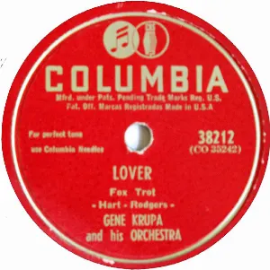 Pochette de Lover / Green Eyes de Gene Krupa and His Orchestra