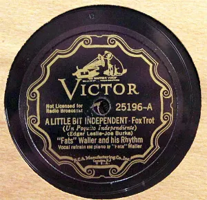 Pochette de A Little Bit Independent / Sweet Thing de Fats Waller and His Rhythm