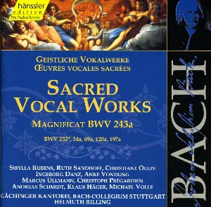 Pochette Sacred Vocal Works: Magnificat in E‐Flat Major, BWV 243a / BWV 232ᴵᴵ, 34a, 69a, 120a, 197a