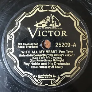 Pochette de With All My Heart / A Beautiful Lady in Blue de Ray Noble and His Orchestra