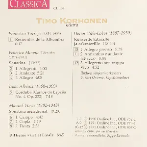 Pochette de Tárrega / Moreno Torroba / Albéniz / Ponce / Villa‐Lobos de Isaac Albéniz - Manuel María Ponce - Francisco Tárrega - Heitor Villa‐Lobos - Federico Moreno Torroba