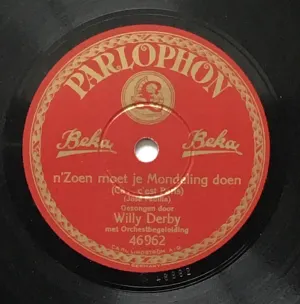 Pochette de 'n zoen moet je mondeling doen / Met jou wil ik uit visschen gaan de Willy Derby