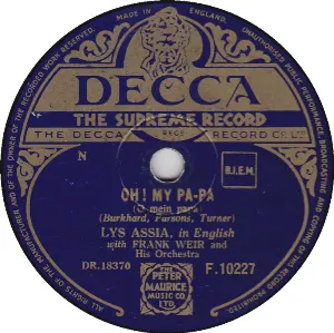 Pochette de Oh! My Pa-Pa / You Are My Beloved de Lys Assia