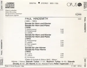 Pochette de Horn Sonatas de Paul Hindemith - Peter Toperczer