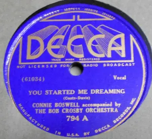 Pochette de You Started Me Dreaming / Mommy de Connee Boswell - Bob Crosby and His Orchestra