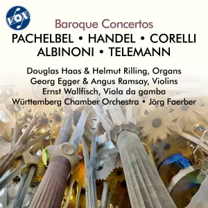 Pochette de Baroque Concertos de Helmuth Rilling - Johann Pachelbel - George Frideric Handel - Württembergisches Kammerorchester Heilbronn - Tomaso Giovanni Albinoni - Georg Philipp Telemann - Arcangelo Corelli - Jörg Faerber