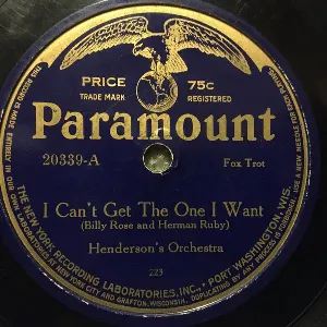 Pochette de I Can't Get the One I Want / Charleston Cabin de Fletcher Henderson and His Orchestra