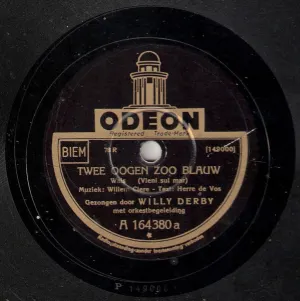 Pochette de Twee oogen zo blauw / Het plekje bij den molen de Willy Derby