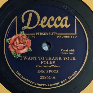 Pochette de I Want to Thank Your Folks / I Wasn't Meant for Love (And Love Wasn't Meant for Me) de The Ink Spots