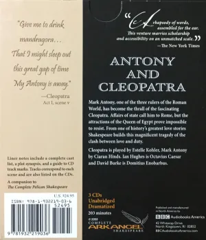 Pochette de Antony and Cleopatra de William Shakespeare