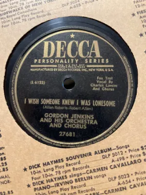 Pochette de I Wish Someone Knew I Was Lonesome / Tell the Truth de Gordon Jenkins & His Orchestra