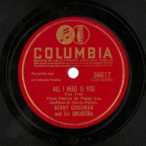 Pochette de All I Need Is You / On the Sunny Side of the Street de The Benny Goodman Sextet - Benny Goodman and His Orchestra