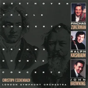 Pochette de Brahms: Double Concerto / Beethoven: Triple Concerto de Ludwig van Beethoven - London Symphony Orchestra - Christoph Eschenbach - Ralph Kirshbaum - Pinchas Zukerman - Johannes Brahms - John Browning