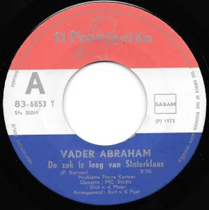 Pochette de De zak is leeg van Sinterklaas / In de hemel kan het niet mooier zijn de Vader Abraham