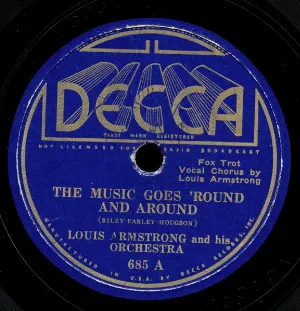Pochette de The Music Goes ’round and Around / Rhythm Saved the World de Louis Armstrong & His Orchestra