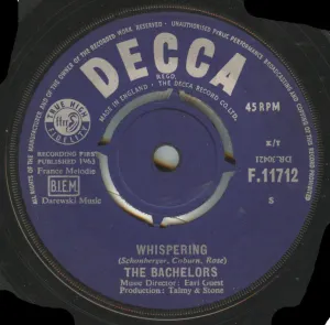 Pochette de Whispering / No Light in the Window de The Bachelors