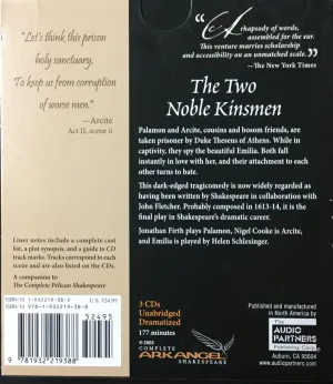 Pochette de The Two Noble Kinsmen de William Shakespeare