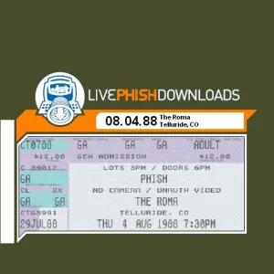 Pochette de 1988-08-04: The Roma, Telluride, CO, USA de Phish
