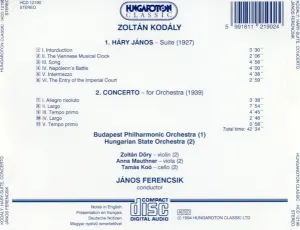 Pochette de Háry János Suite - Concerto For Orchestra de János Ferencsik - Kodály Zoltán